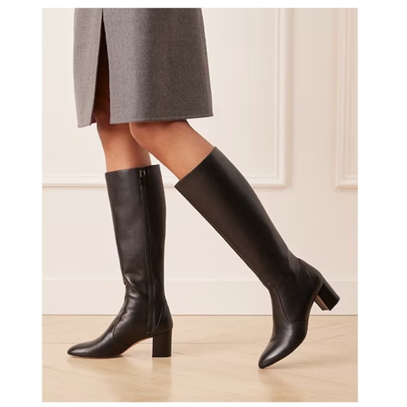 Stuart Weitzman Yuliana 60 Knee-High Zip Leather Boot - Black - Picture 4 of 4